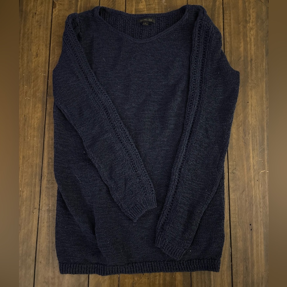 Rachel Zoe Men's Dark Knit Crewneck Sweater